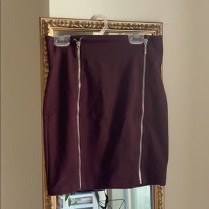 Burgundy Bodycon Miniskirt
